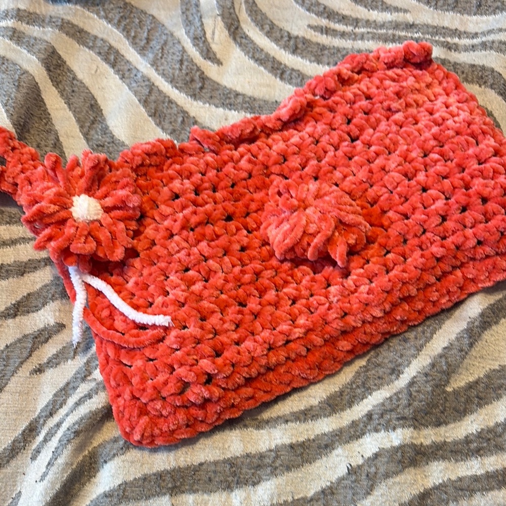 Handcrafted coral Clutch